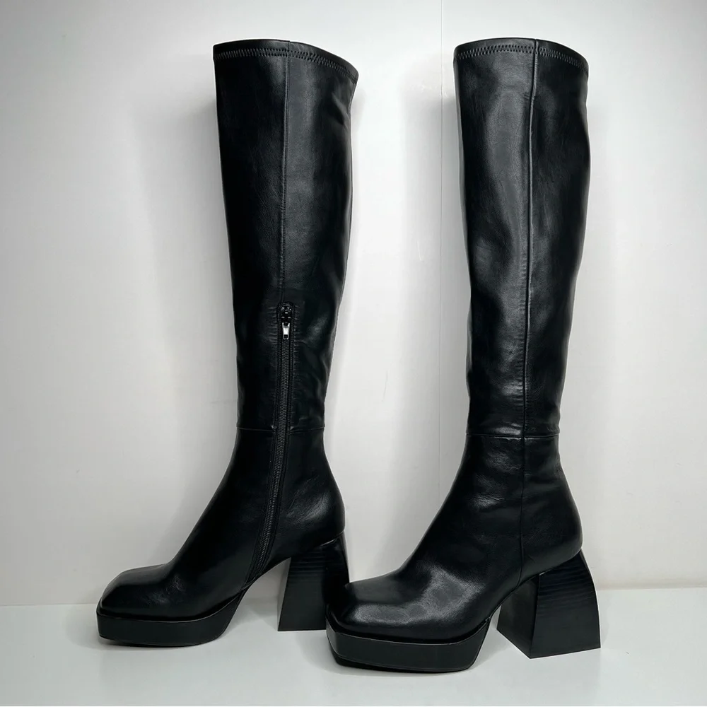 Jeffrey Campbell Black Over-the-Knee Platform Boots